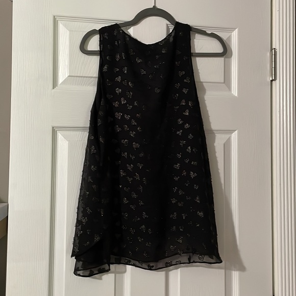 Alice + Olivia 'Bruden' Metallic Heart High/Low Tank black glitter sparkle m - Picture 6 of 10